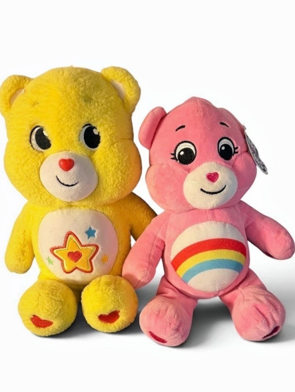 Basic Fun Care Bears Plush Stuffed Bears Pink Cheer Yellow Super Star Lot 2022